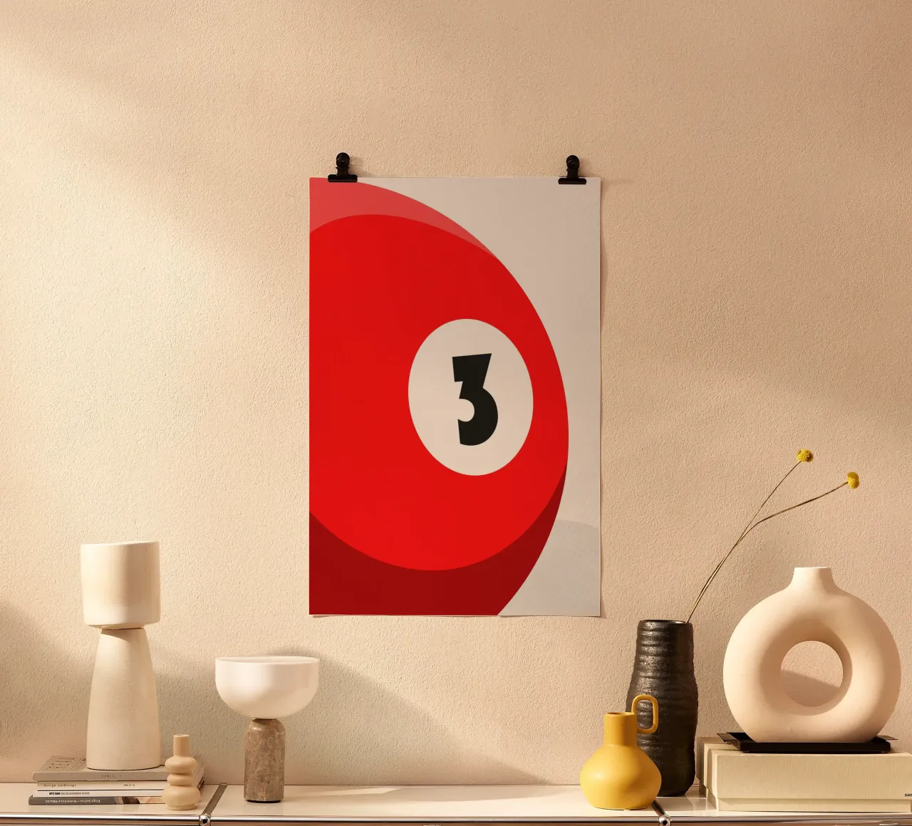 Palla da biliardo - Rosso poster da athlete.art