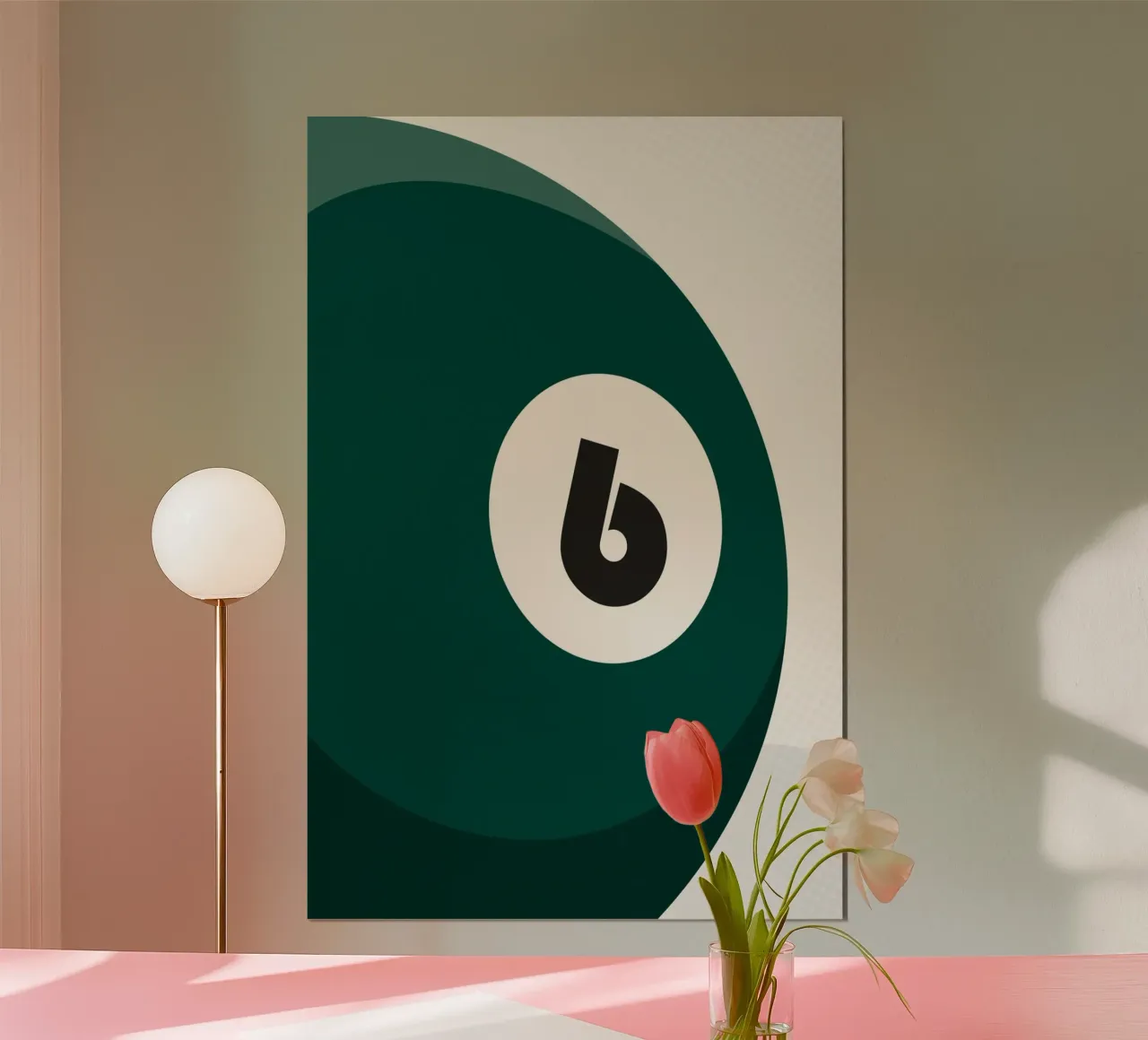 Palla da biliardo - Verde poster con telaio in plastica da athlete.art