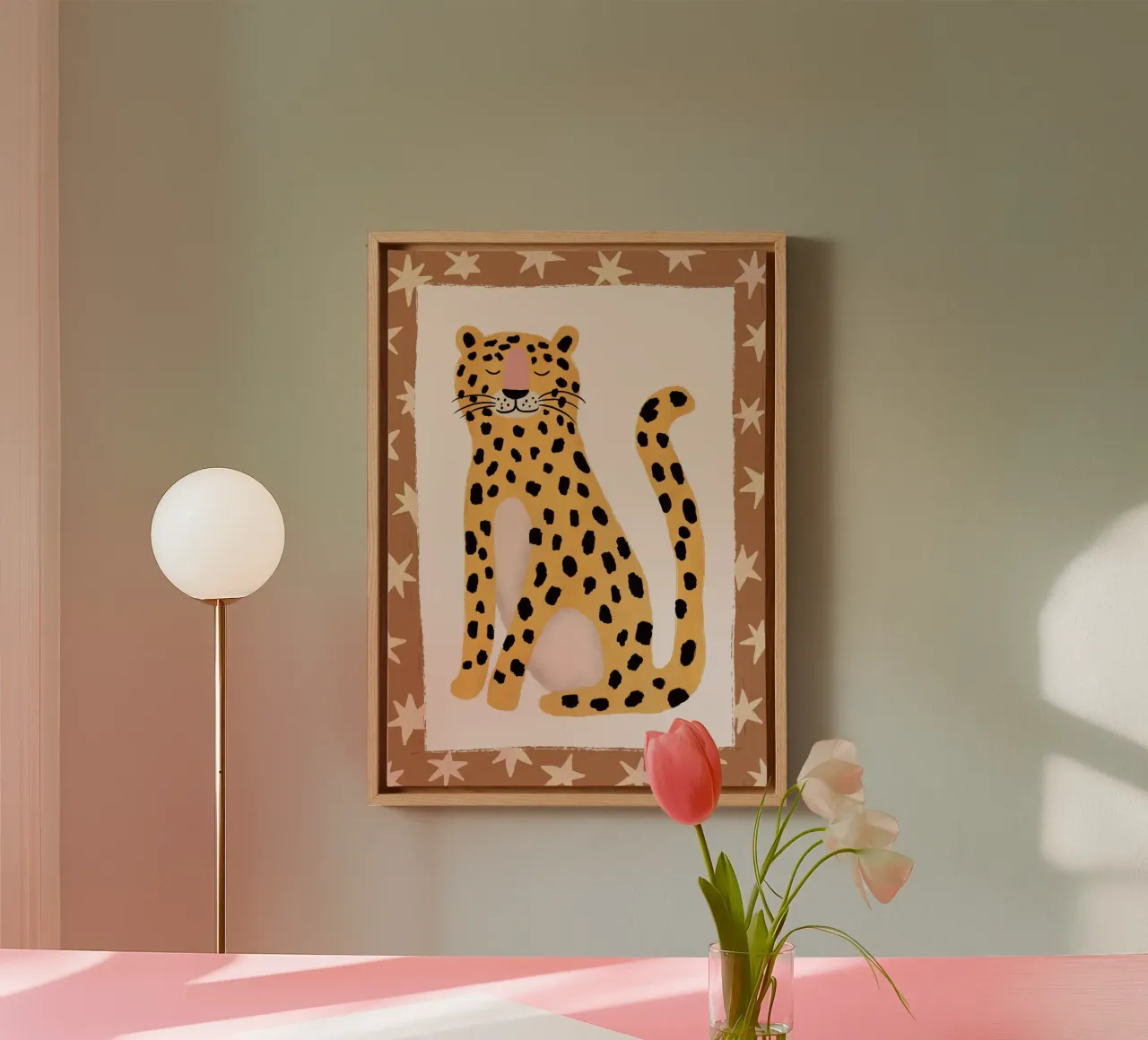 Gepard Druck, Kinder Kinderzimmer Kunst, Tier Druck Leinwand von Little Lola