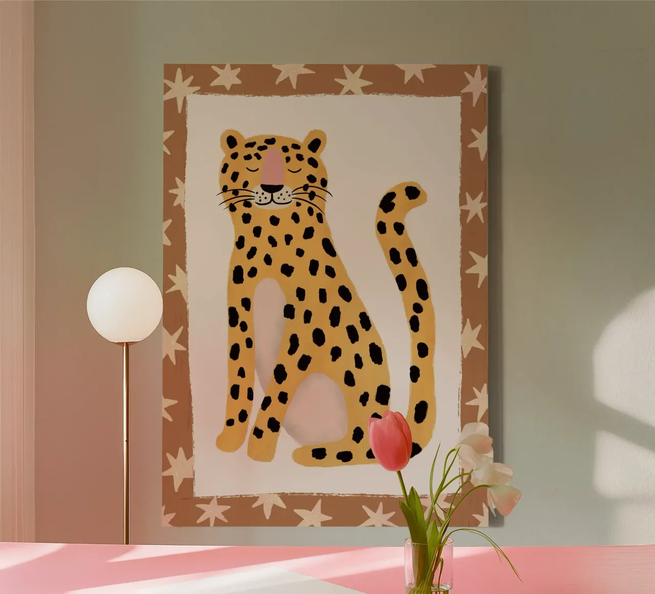 Gepard Druck, Kinder Kinderzimmer Kunst, Tier Druck Leinwand von Little Lola