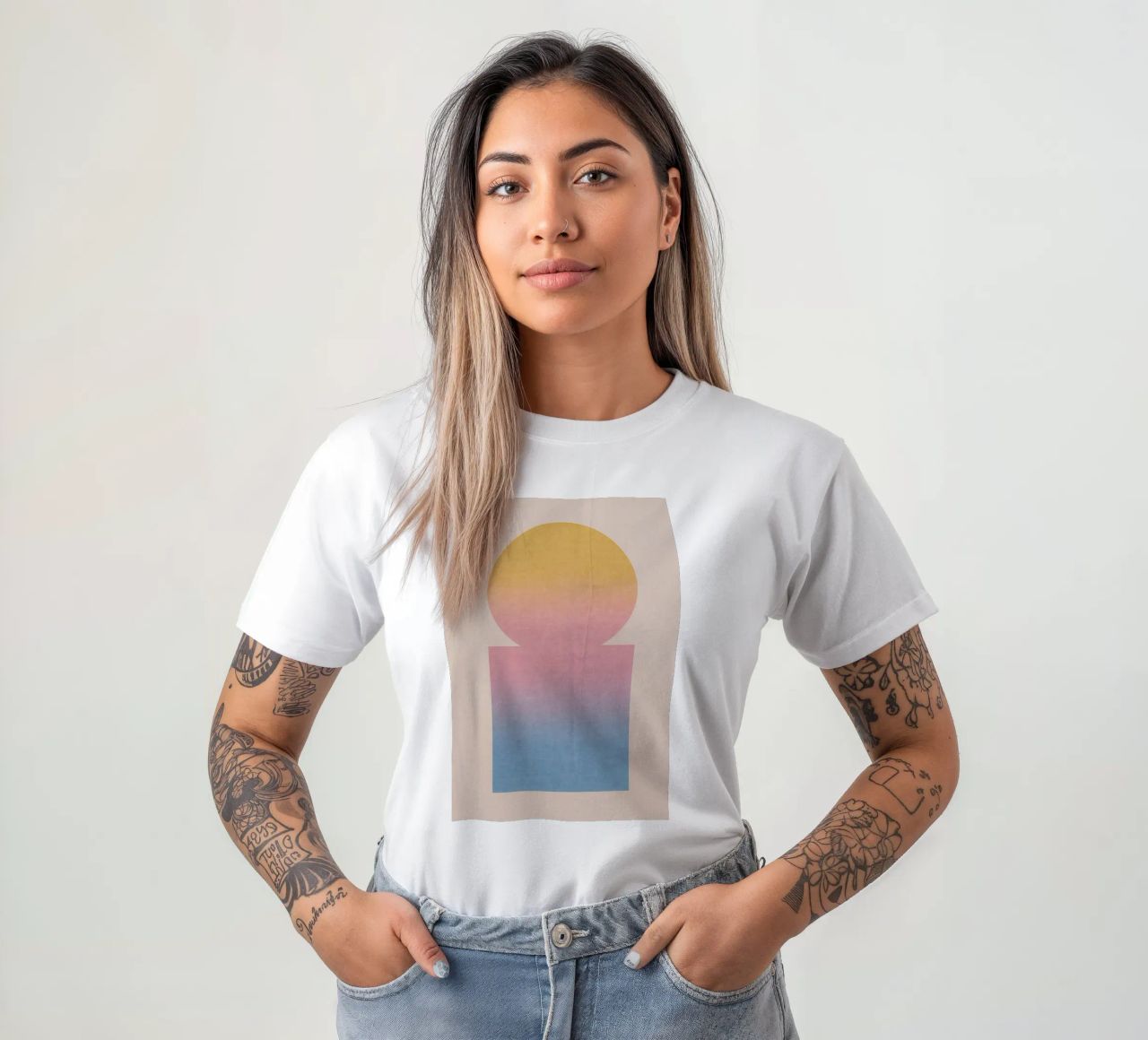 Totem gradiente t-shirt da SMPLE