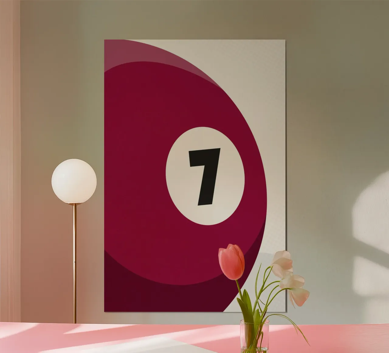Palla da biliardo - Rosso scuro poster con telaio in alluminio da athlete.art