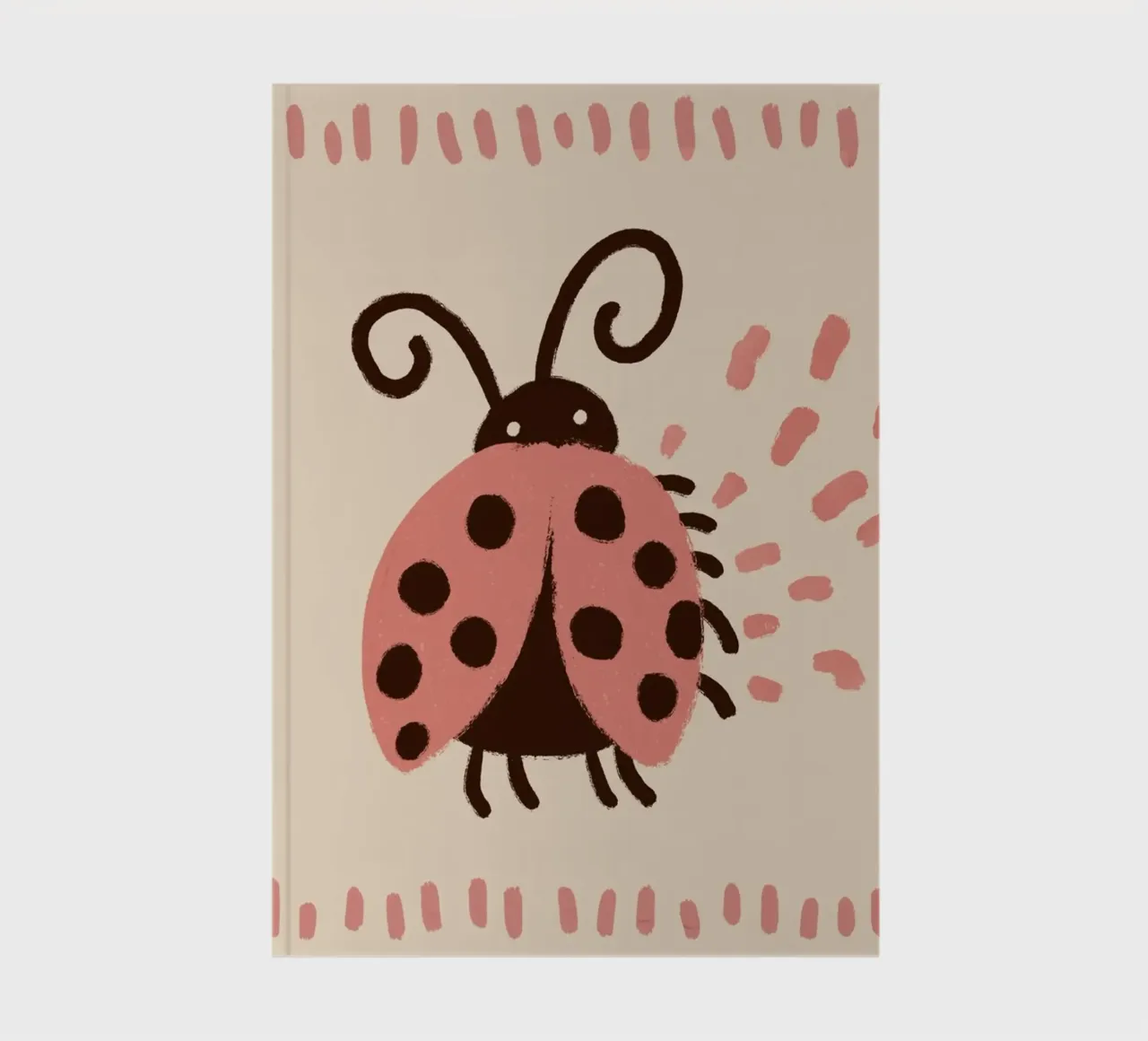 Cute Ladybug Print, Nursery Wall Art, Playroom Decor notebook by Little Lola