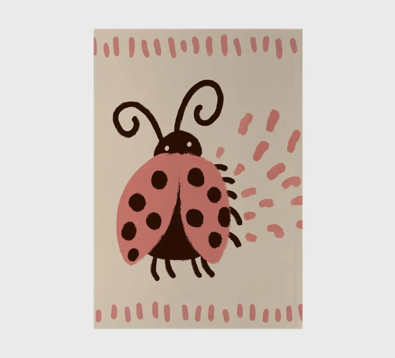 Cute Ladybug Print, Nursery Wall Art, Playroom Decor notebook by Little Lola