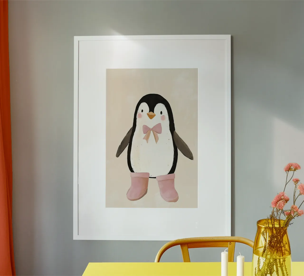 Stampa di un simpatico pinguino, arte da parete per l'asilo nido, decorazione per la stanza dei giochi poster da Little Lola