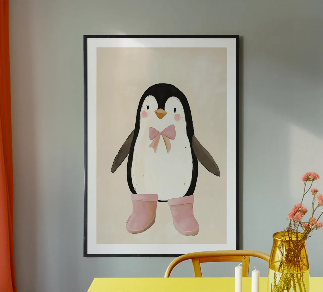 Stampa di un simpatico pinguino, arte da parete per l'asilo nido, decorazione per la stanza dei giochi poster da Little Lola