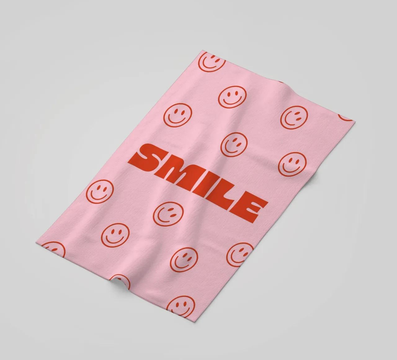 Happy smile beach towel by we line studio - art