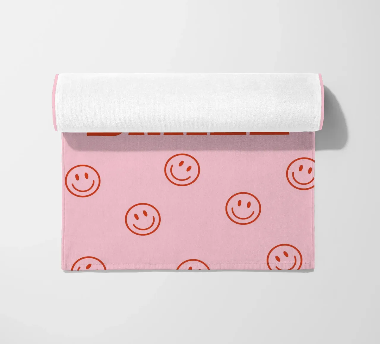 Happy smile beach towel by we line studio - art