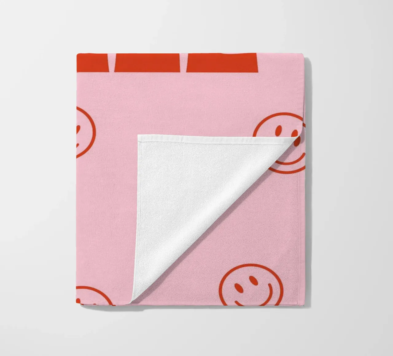 Happy smile beach towel by we line studio - art