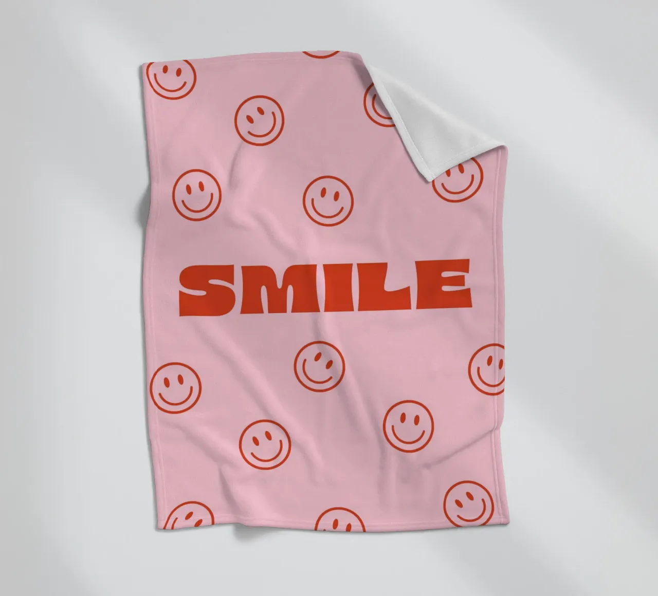 Happy smile fleece blanket by we line studio - art