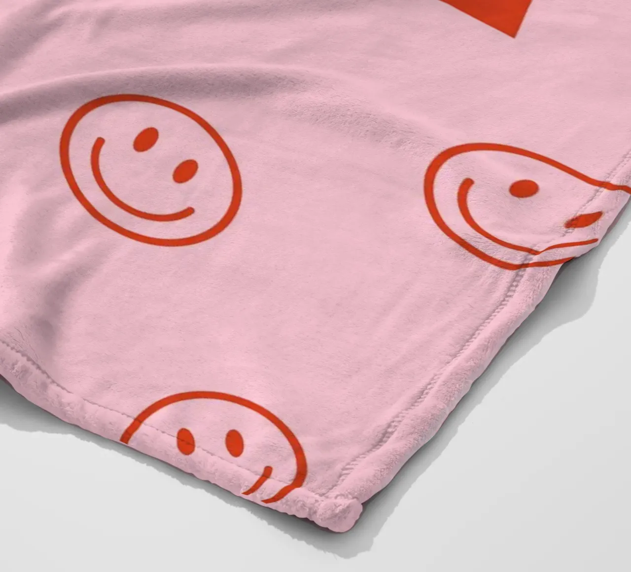 Happy smile fleece blanket by we line studio - art