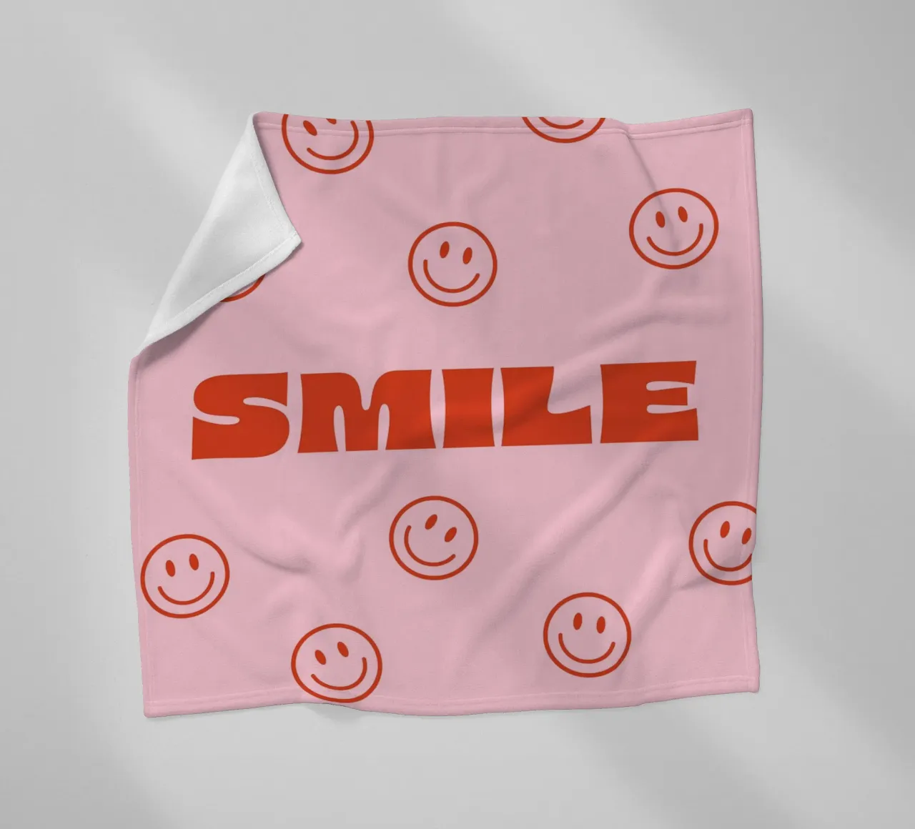 Happy smile fleece blanket by we line studio - art
