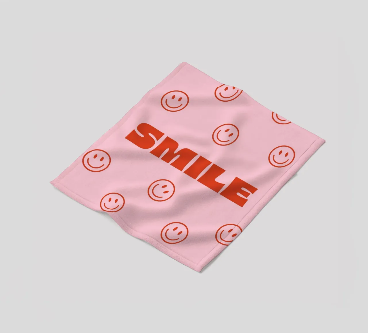 Happy smile fleece blanket by we line studio - art