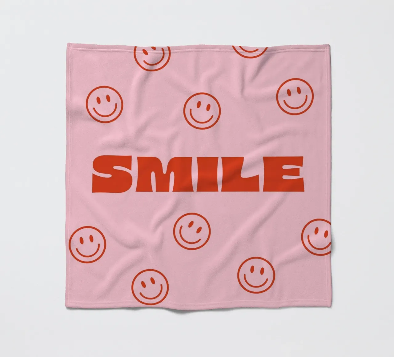 Happy smile fleece blanket by we line studio - art