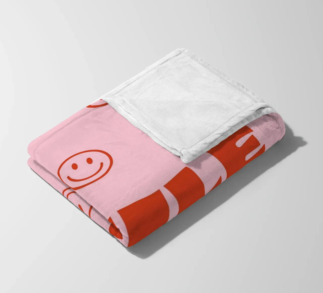 Happy smile fleece blanket by we line studio - art