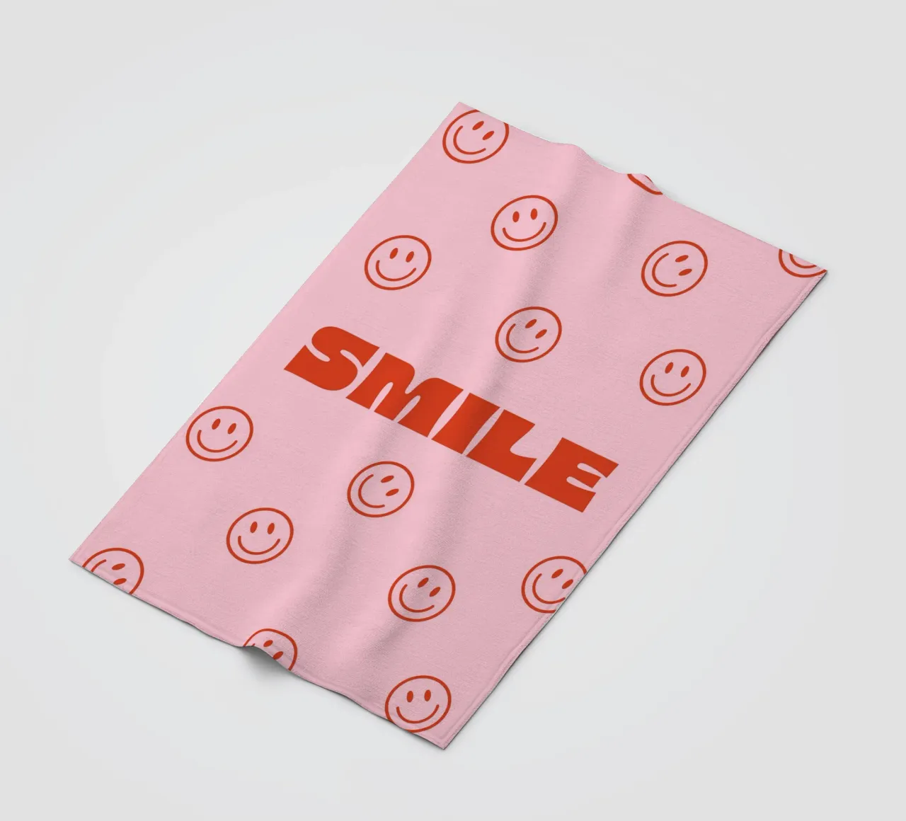 Happy smile fleece blanket by we line studio - art