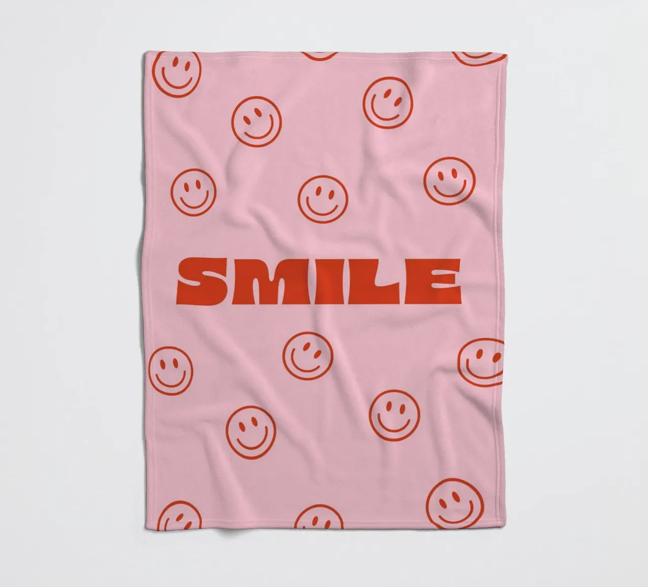Happy smile fleece blanket by we line studio - art