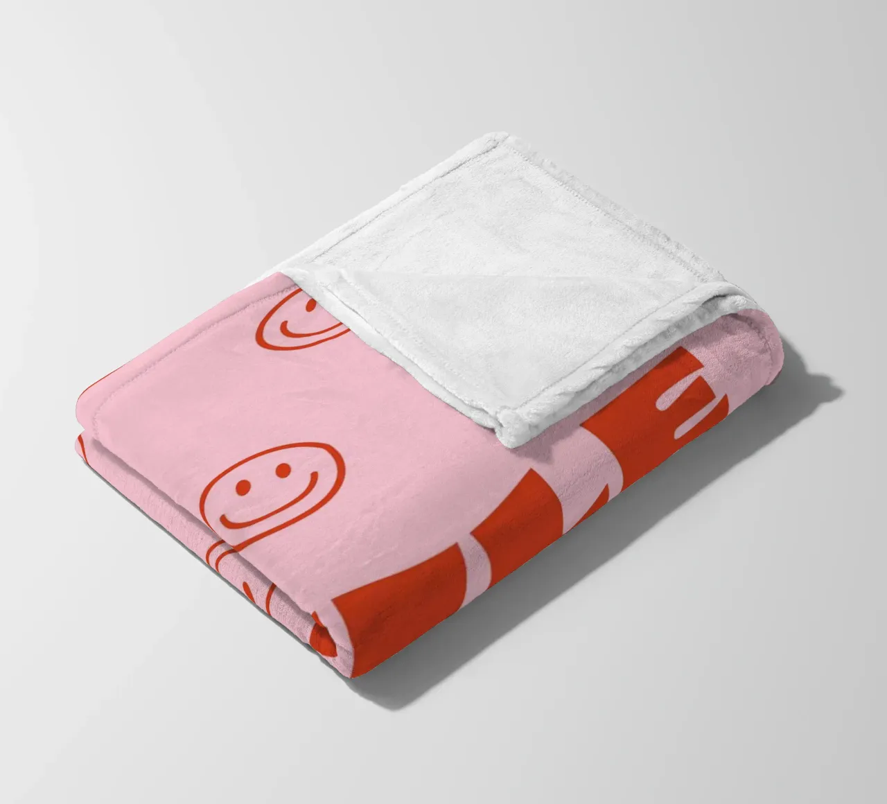 Happy smile fleece blanket by we line studio - art