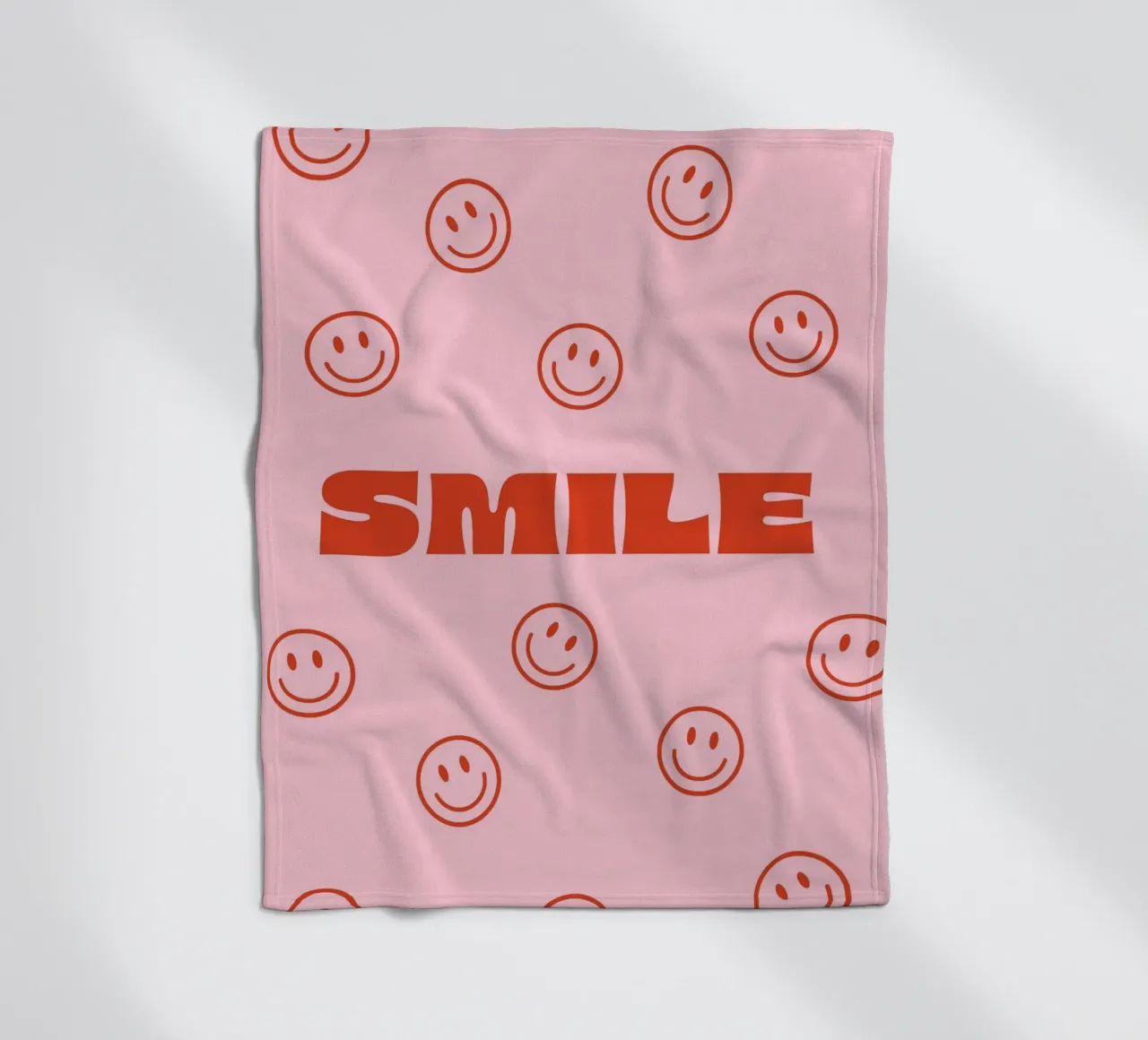 Happy smile fleece blanket by we line studio - art