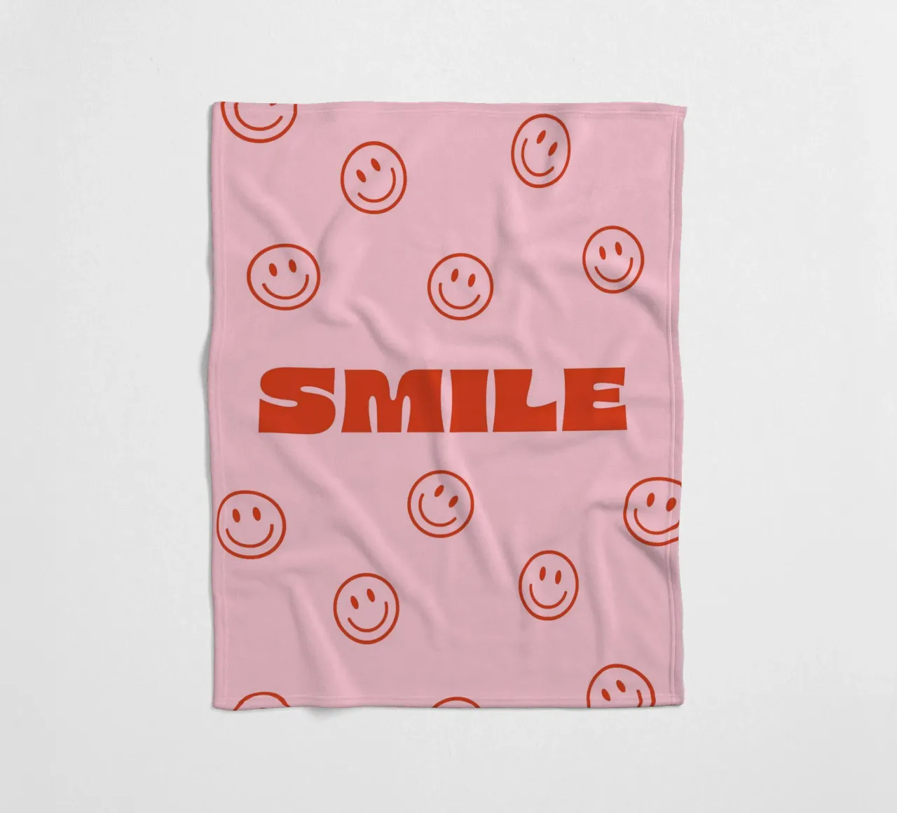 Happy smile fleece blanket by we line studio - art