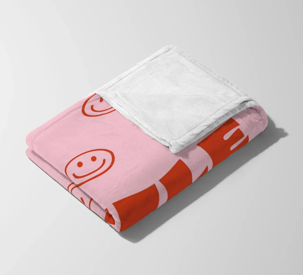 Happy smile fleece blanket by we line studio - art