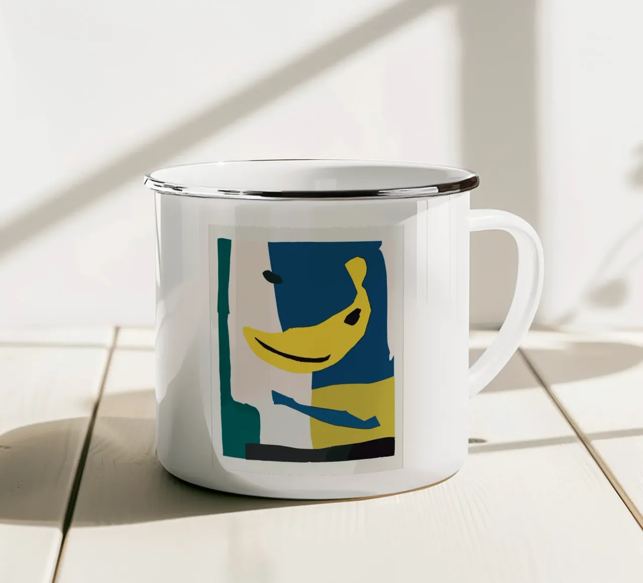 Banana Still Life Abstraction tazza in smalto da vintageshop