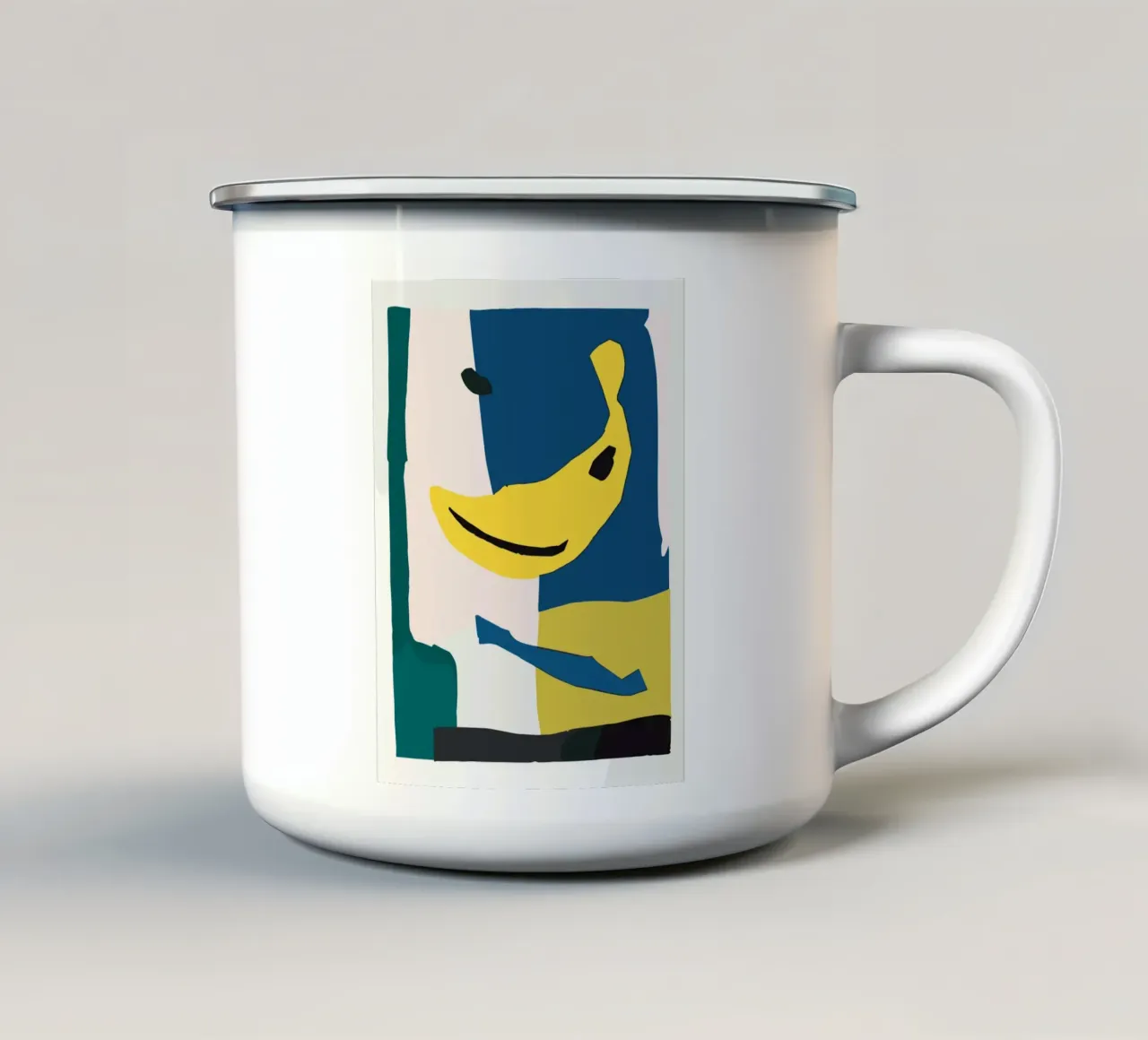 Banana Still Life Abstraction tazza in smalto da vintageshop