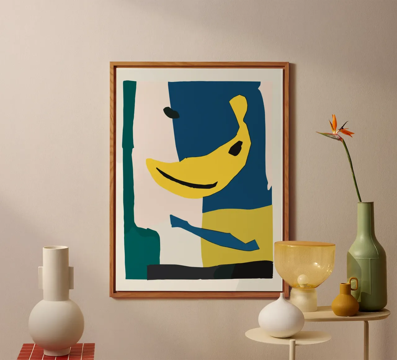 Banana Still Life Abstraction forex plate by vintageshop