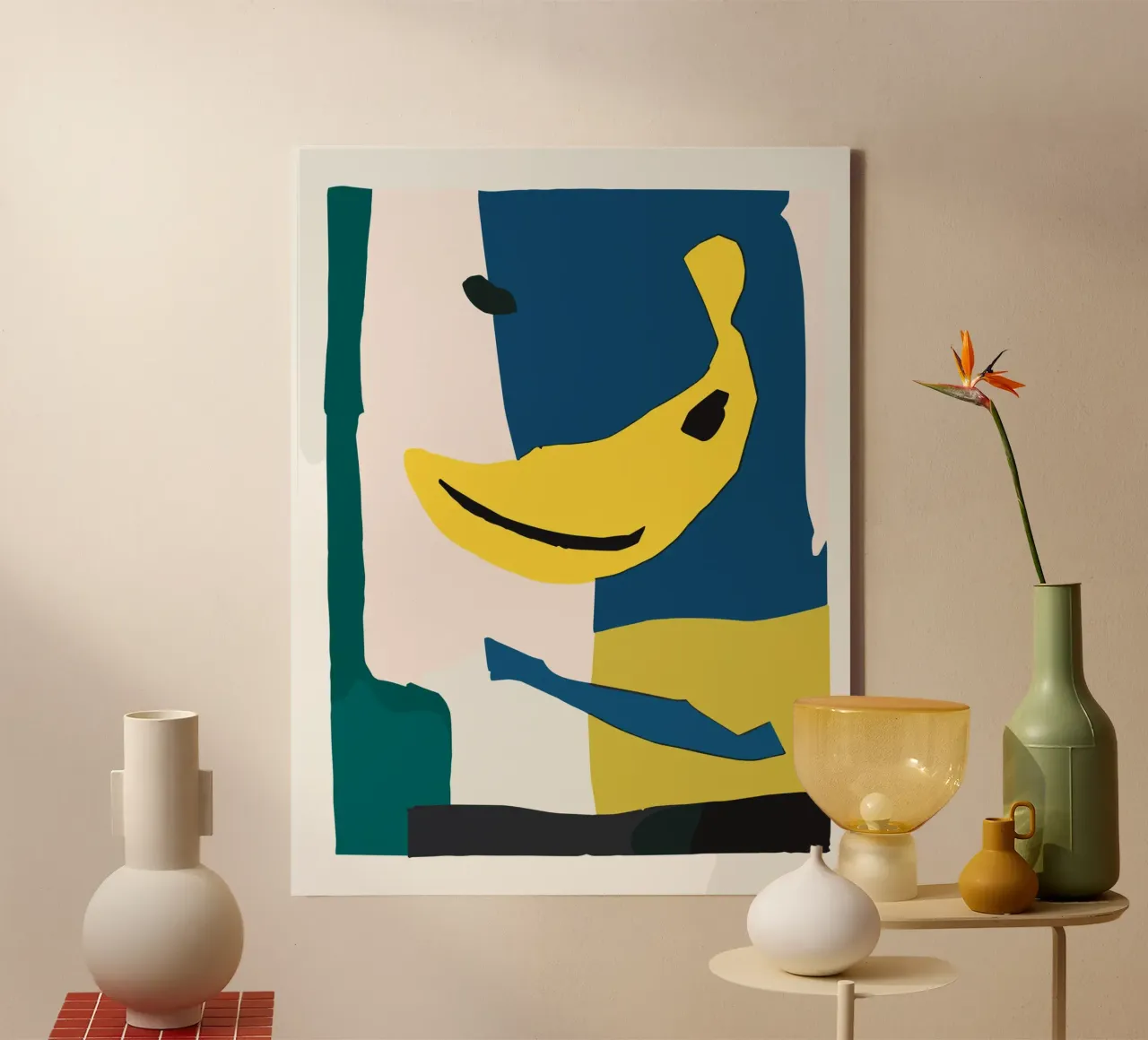 Banana Still Life Abstraction canvas by vintageshop