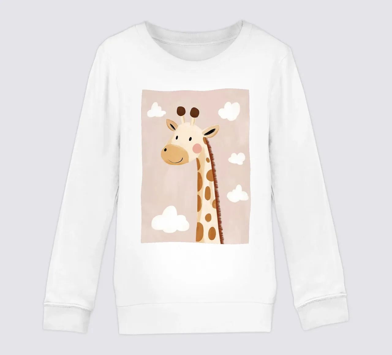 Schattige Giraffe Poster, kinderkamer print, safariprints voor de speelkamer kinder sweatshirt van Little Lola