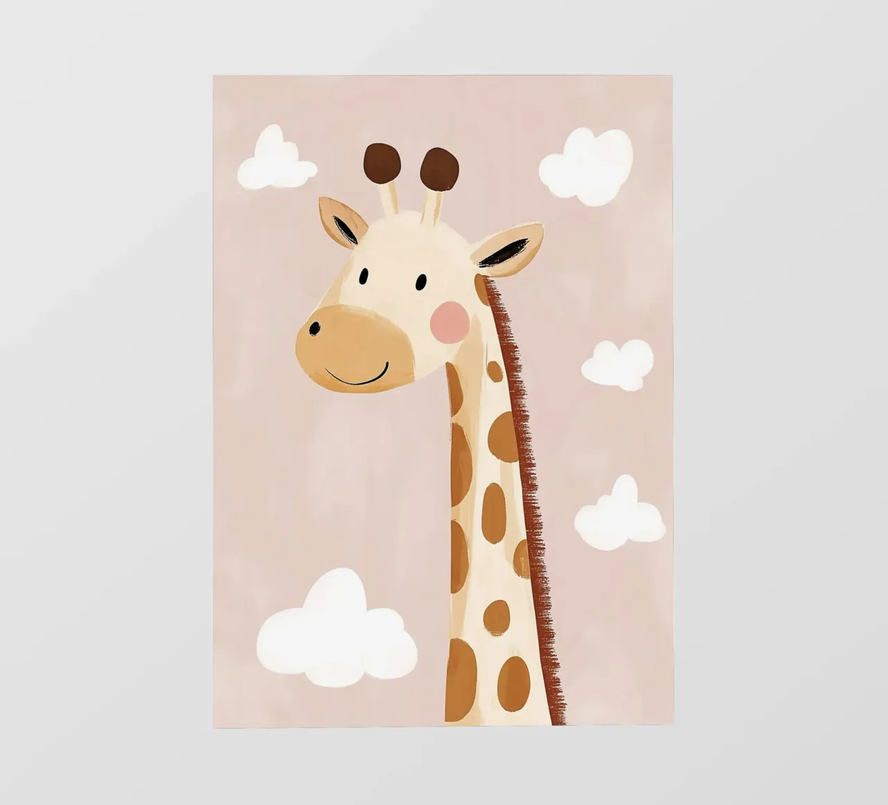 Cute Giraffe Poster, Nursery Print, Playroom Safari Prints photo wallpaper by Little Lola