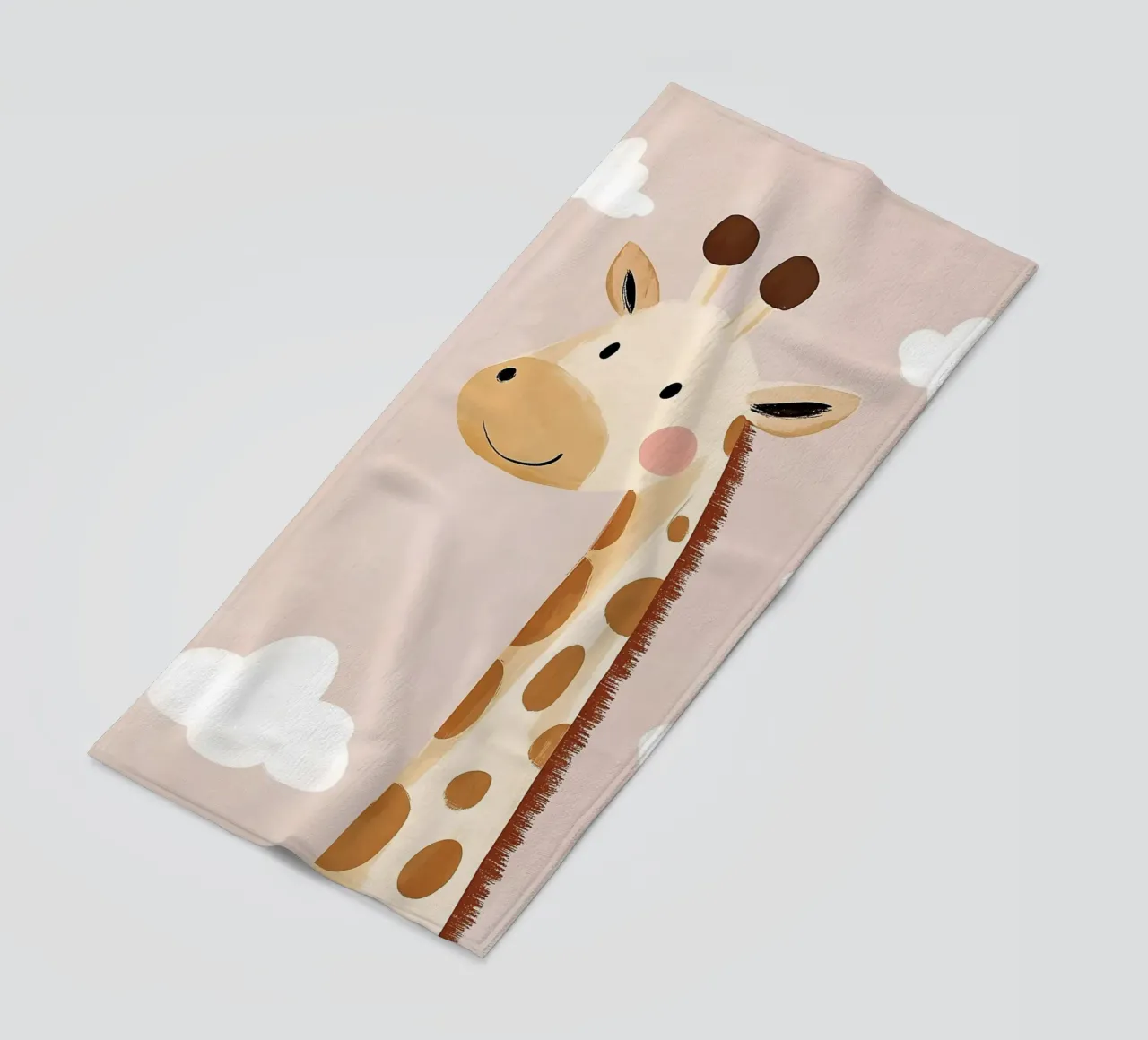 Poster con una graziosa giraffa, stampa per l'asilo nido, stampe safari per la stanza dei giochi telo mare da Little Lola