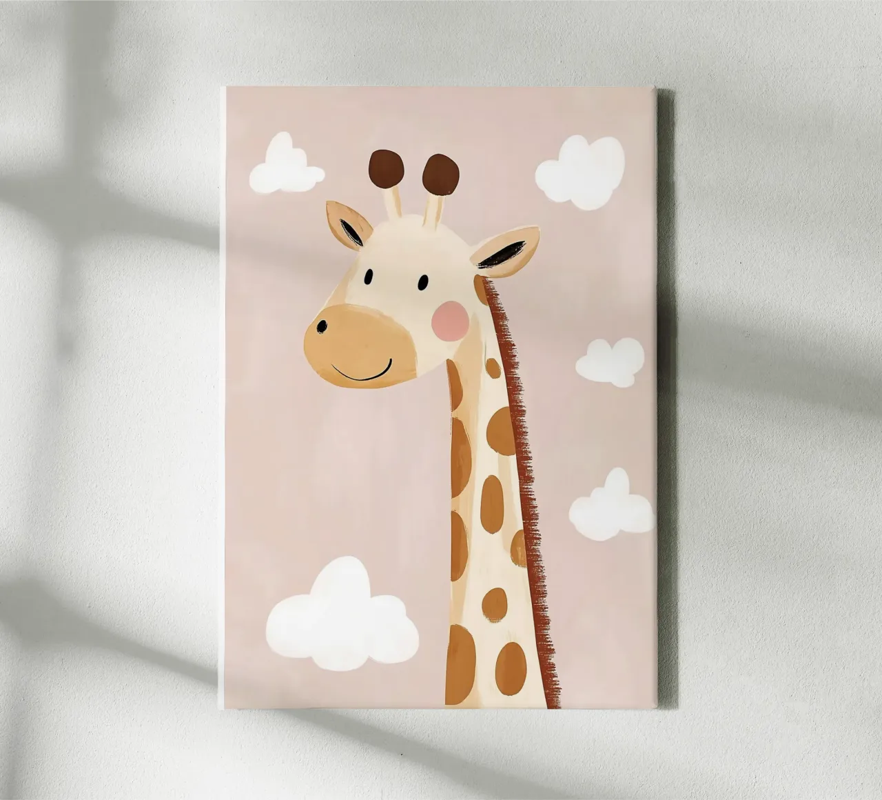 Poster con una graziosa giraffa, stampa per l'asilo nido, stampe safari per la stanza dei giochi tela con Cornice a cassetta da Little Lola