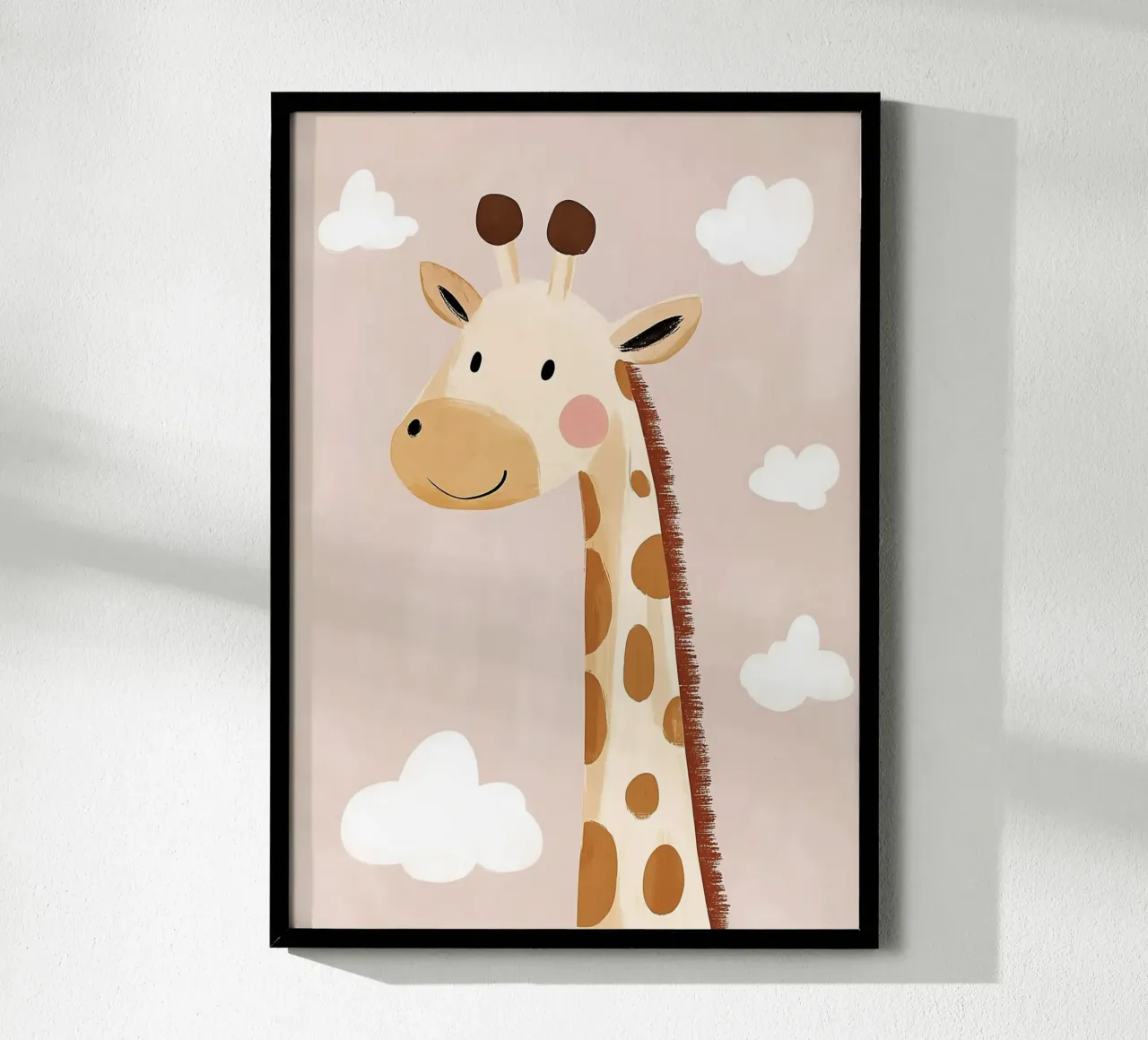 Cute Giraffe Poster, Nursery Print, Playroom Safari Prints poster by Little Lola