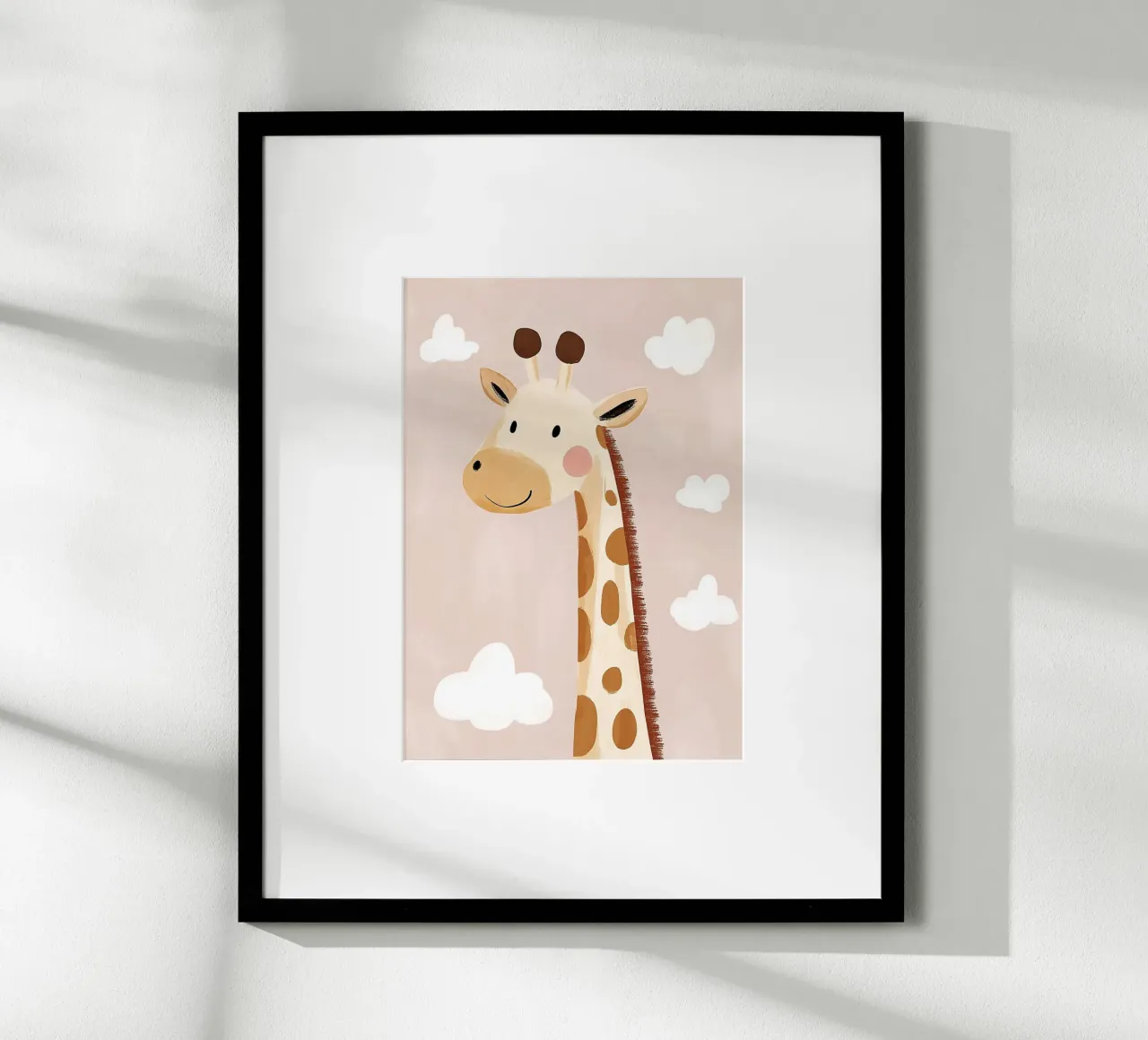 Cute Giraffe Poster, Nursery Print, Playroom Safari Prints poster by Little Lola