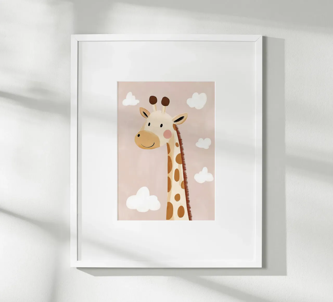 Cute Giraffe Poster, Nursery Print, Playroom Safari Prints poster by Little Lola