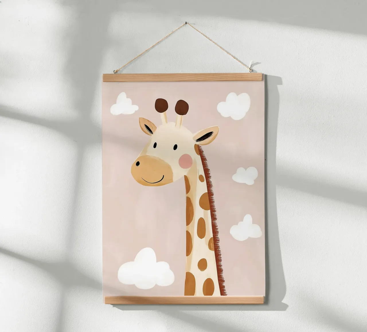 Cute Giraffe Poster, Nursery Print, Playroom Safari Prints poster by Little Lola