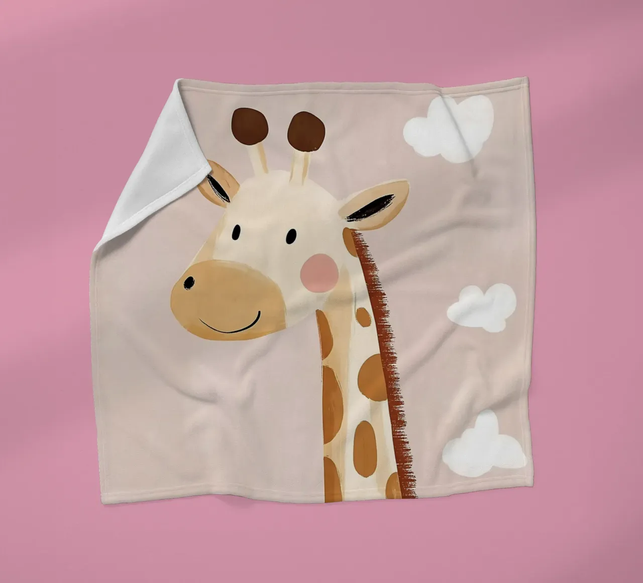 Cute Giraffe Poster, Nursery Print, Playroom Safari Prints fleece blanket by Little Lola