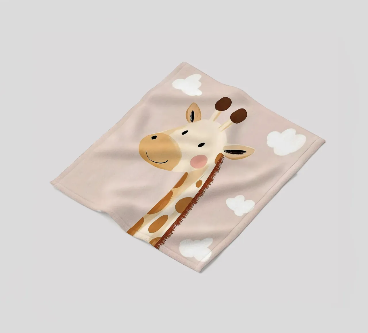 Cute Giraffe Poster, Nursery Print, Playroom Safari Prints fleece blanket by Little Lola