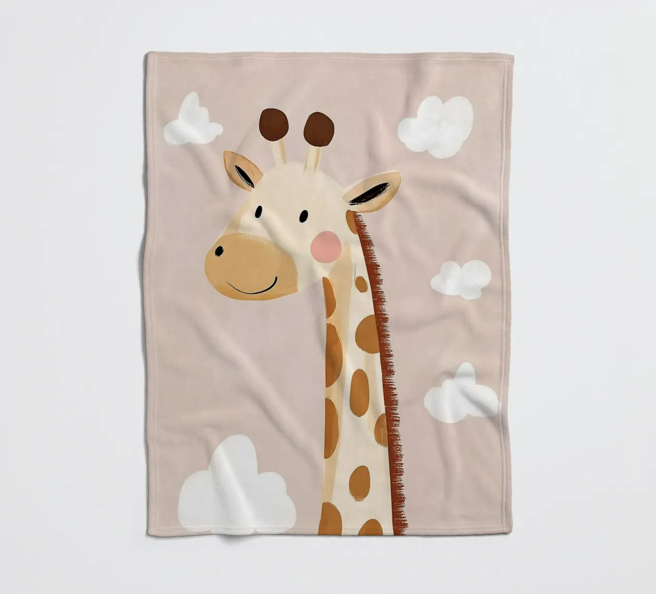 Cute Giraffe Poster, Nursery Print, Playroom Safari Prints fleece blanket by Little Lola