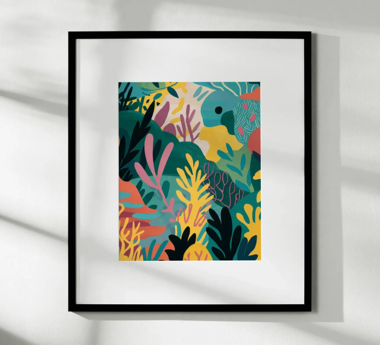 Sogno di giungla lussureggiante poster con telaio in legno da Haven Mirage