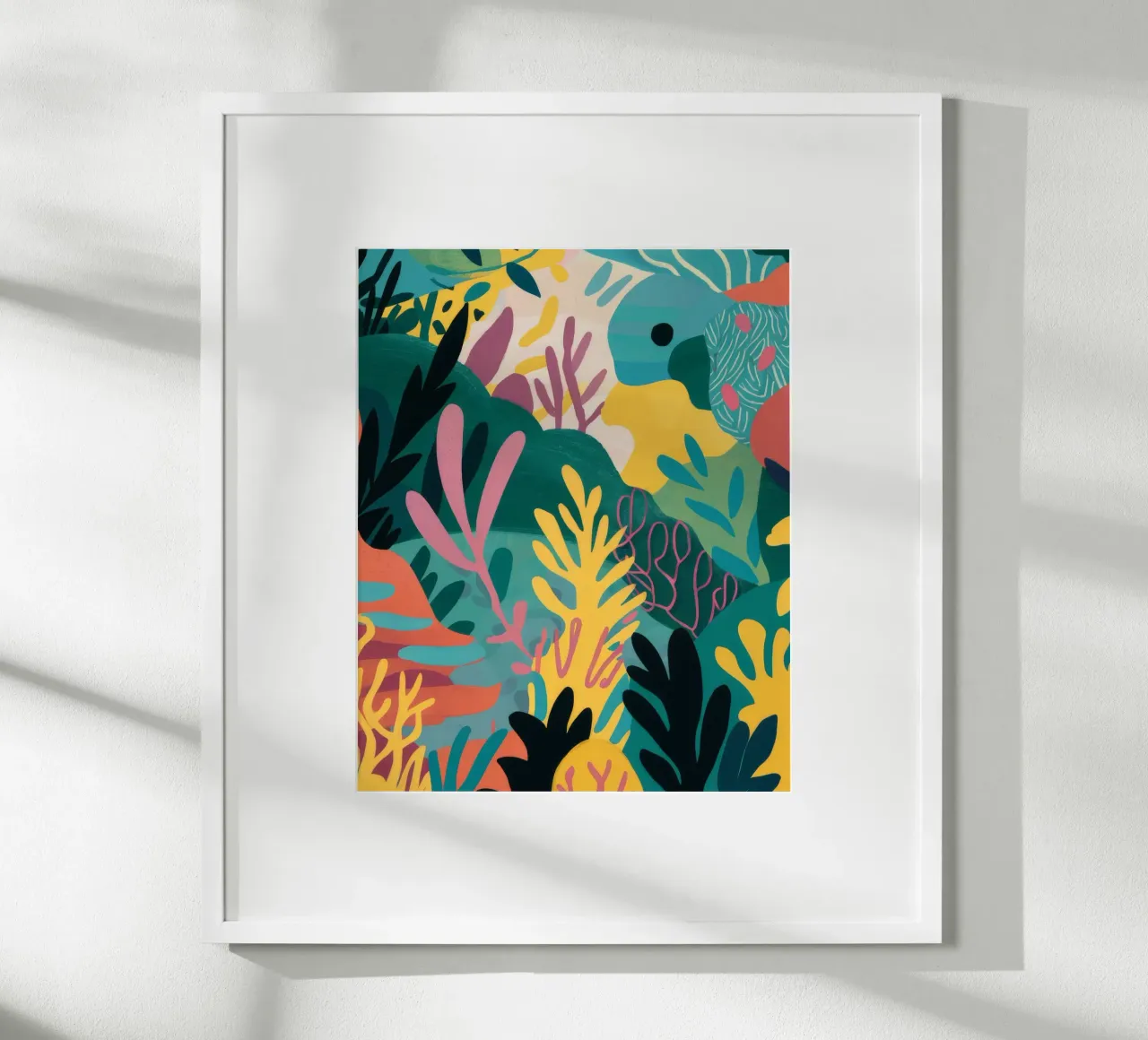 Sogno di giungla lussureggiante poster con telaio in legno da Haven Mirage