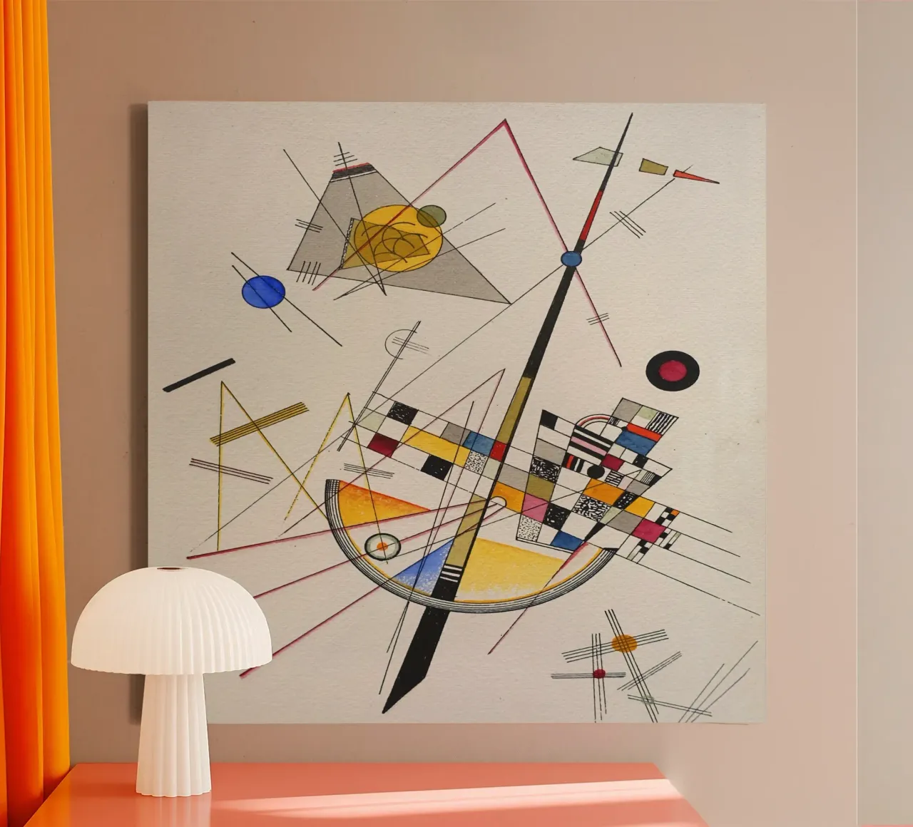 Wassily kandinsky Compositie canvas met Baklijst van 50 masterpieces