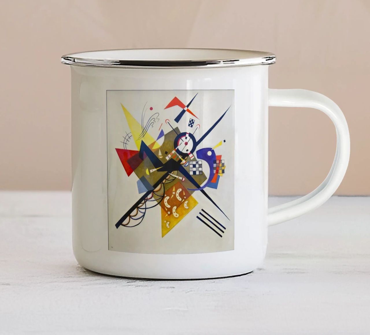 Wassily kandinsky Composizione tazza in smalto da 50 masterpieces