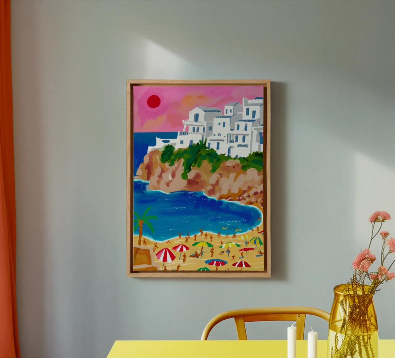 Kustdorp charme canvas met Baklijst van Haven Mirage