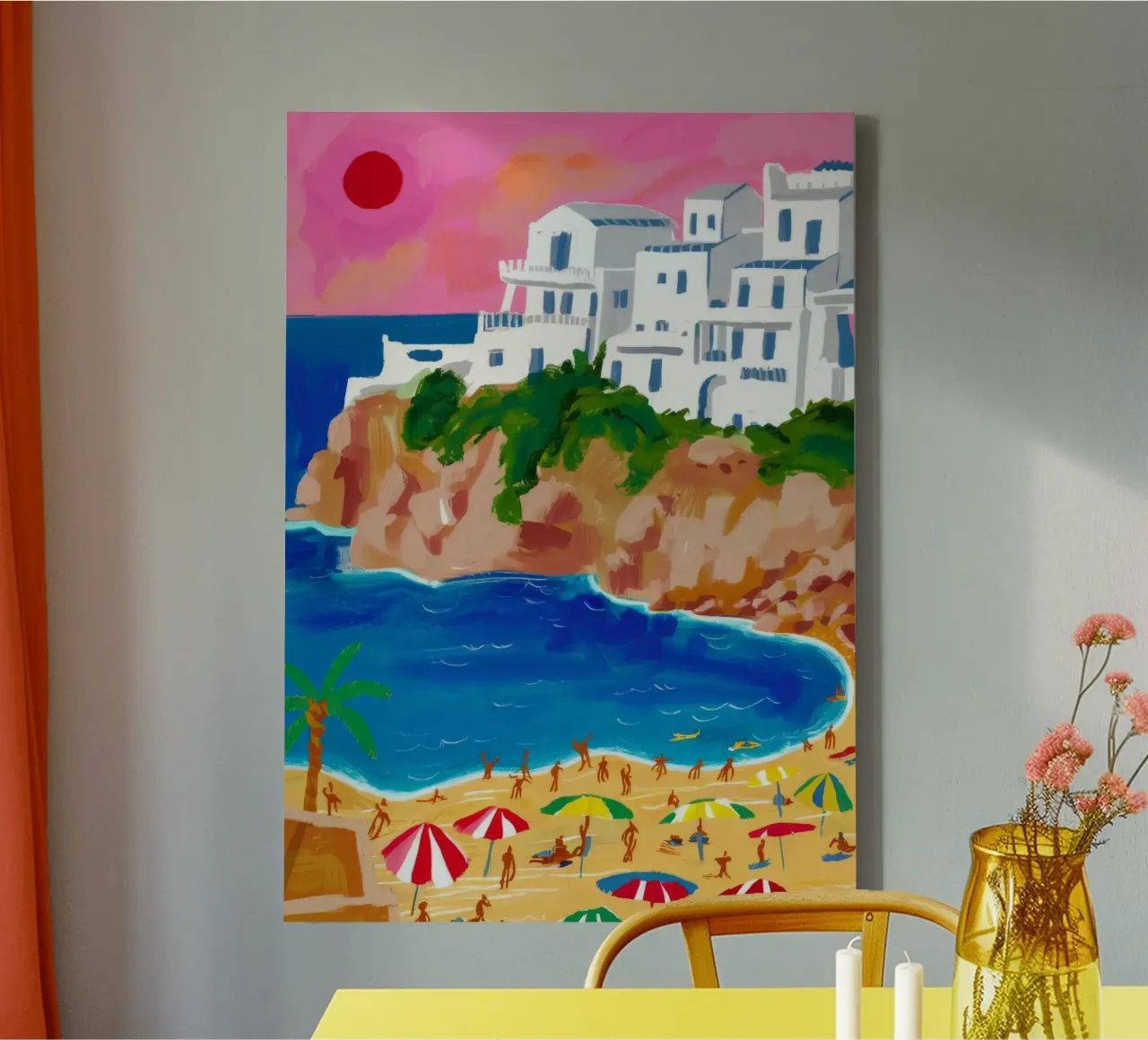 Kustdorp charme canvas met Baklijst van Haven Mirage