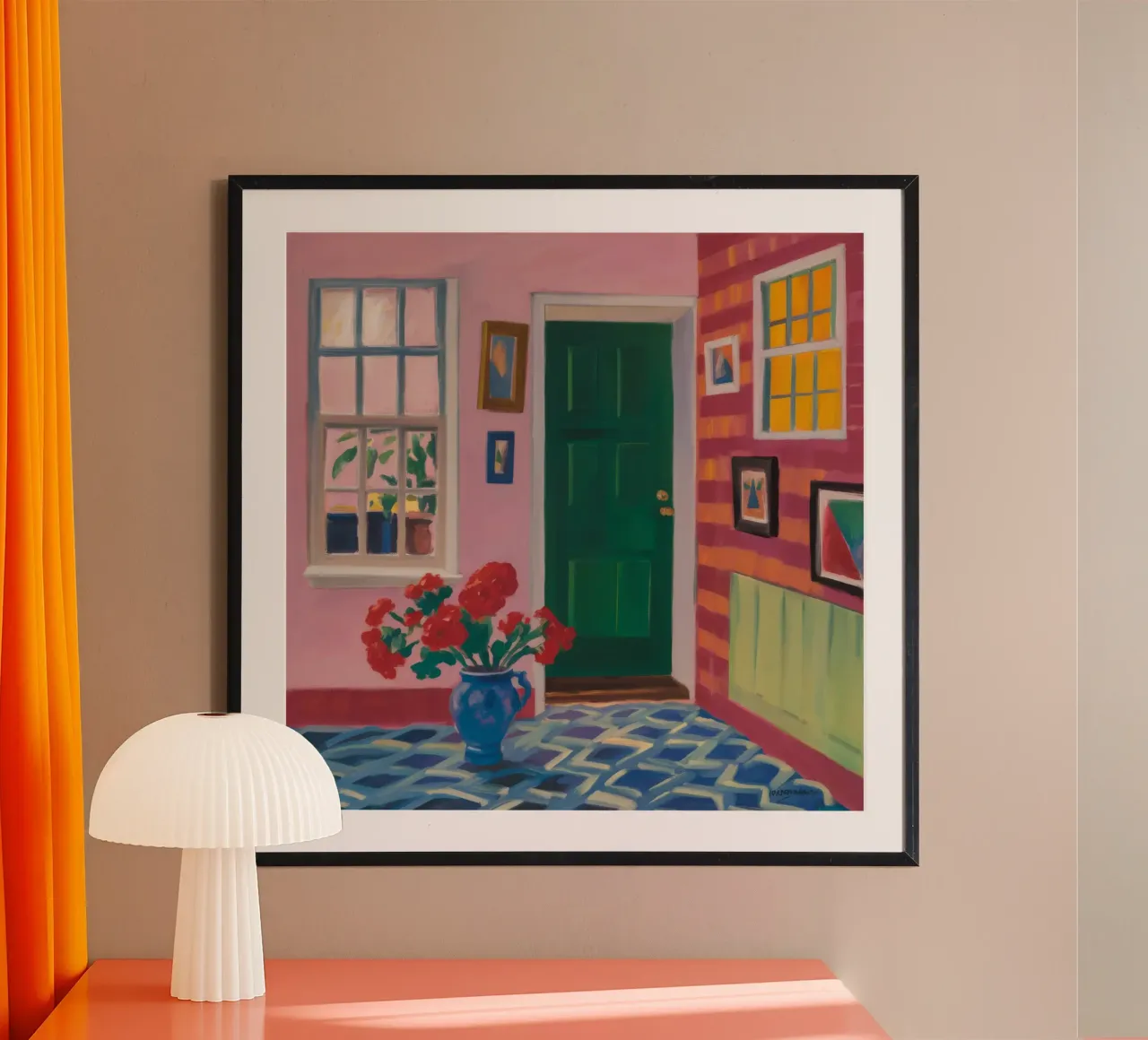 Vista Verdant Doorway poster con telaio in plastica da Haven Mirage