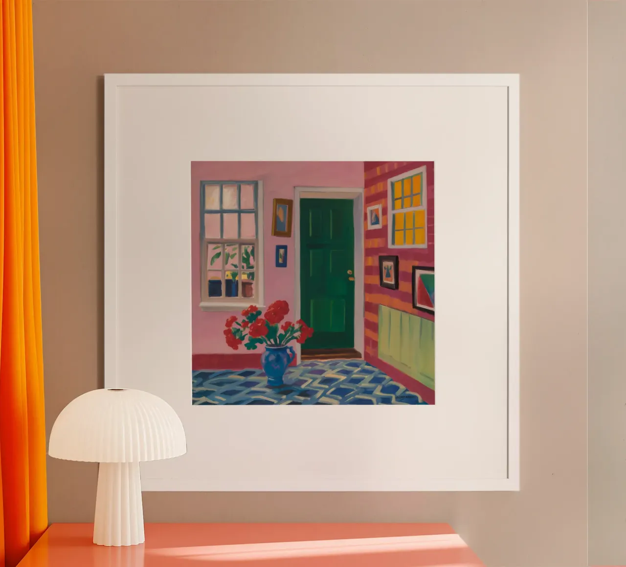 Vista Verdant Doorway poster con telaio in plastica da Haven Mirage