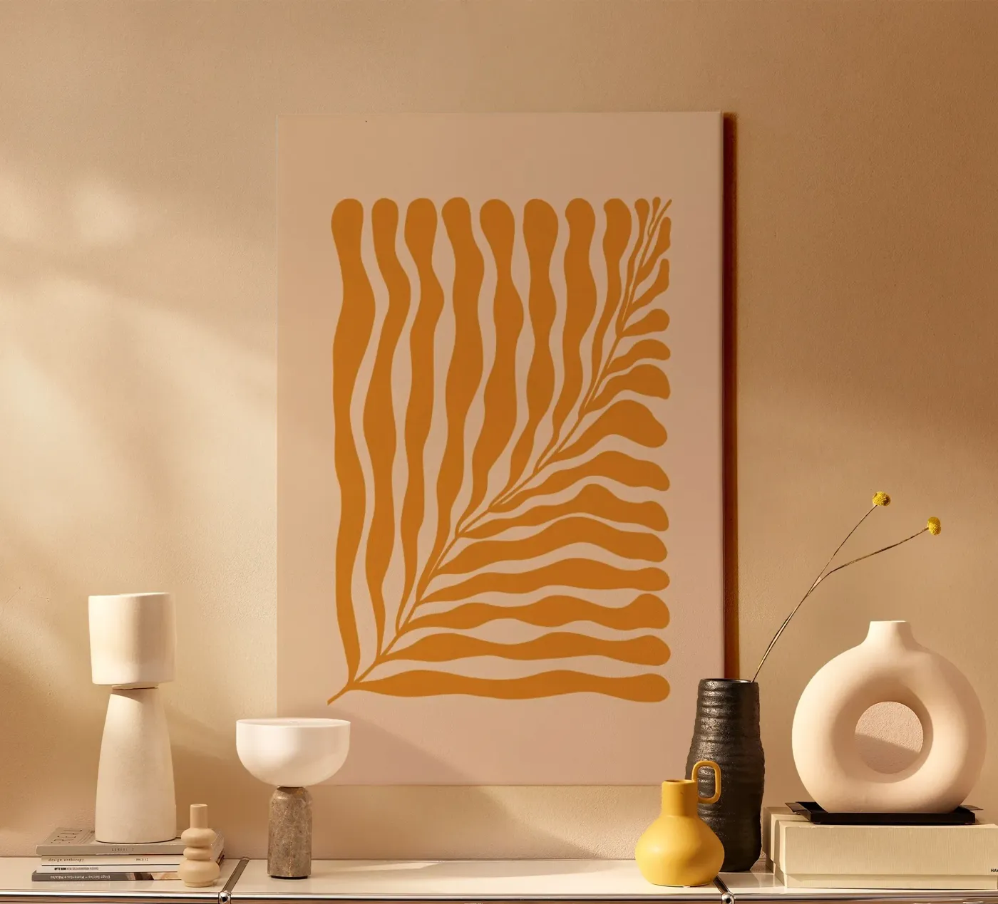 Orange Leaf canvas by Galaxy Eyes