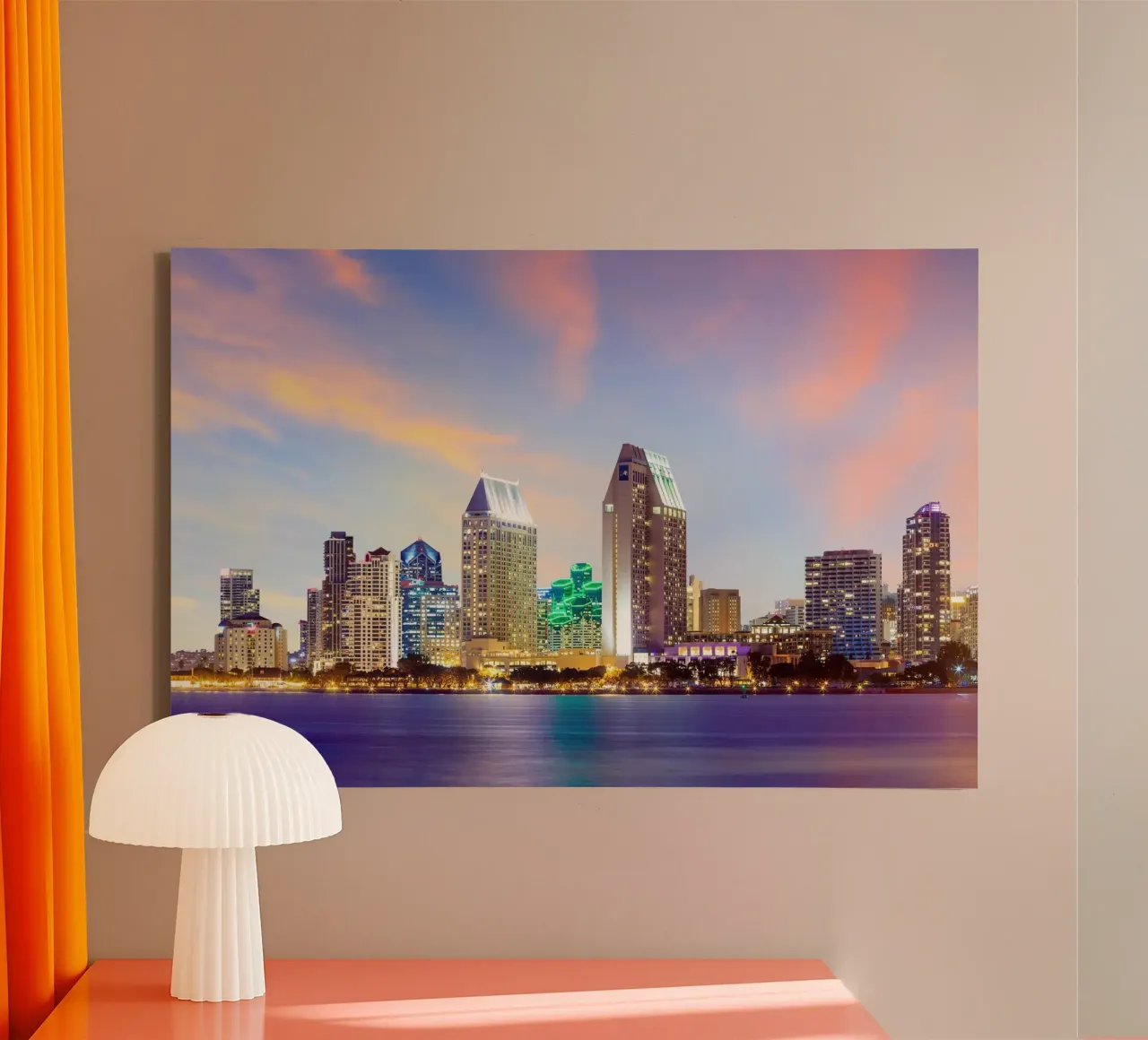 San Diego, VS canvas met Baklijst van PhotoVibe Decor